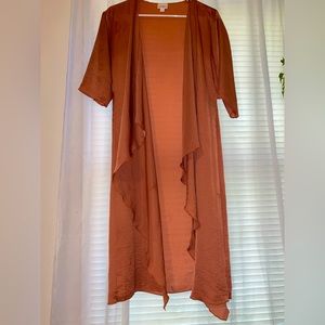 LulaRoe Orange Long Cardigan. Size Small.